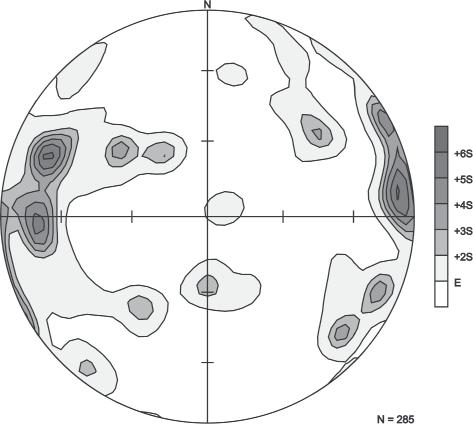 72 Obr. 3: Výřez okolí Pavlovských vrchů z geologické mapy v měřítku 1 : 500 000. Struktura je řešena nekoncepčně pomocí zlomů různých orientací (Cháb et al.