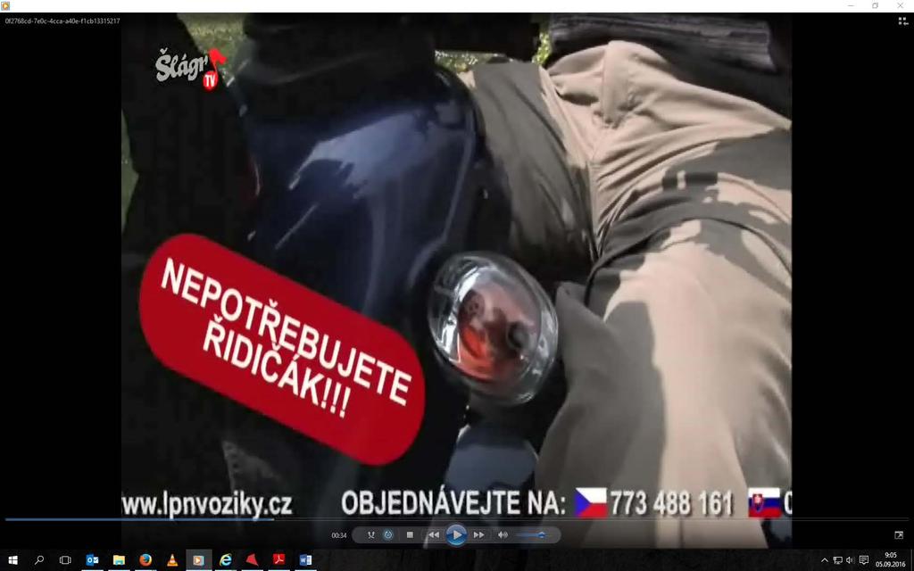 Obrazová složka: Rozbor: Jedná se o obchodní sdělení, jehož prostřednictvím jsou propagovány elektrické skútry. Dle sdělení jsou určené především pro osoby se zdravotními obtížemi a seniory.