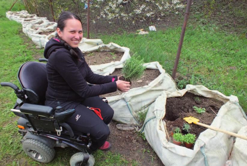 Dřív to bylo nepoužívané zarostlé pískoviště, dnes tu rostou bylinky a okrasné květiny. Karolína Chloubová proměnila nevzhledný kout za panelovými domy v ulici Kpt.