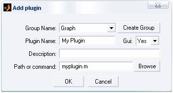 5.2 Grapheditaddplugin Tento dialog slouží k přidání nového zásuvného modulu (pluginu), který bude pracovat s nakresleným grafem.