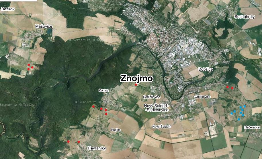 8. Přílohy Příloha I: Poloha pokusovaných hnízd.