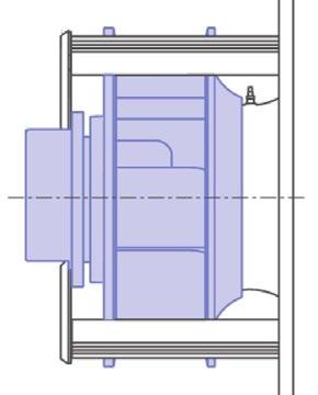 4. TYPY POUŽITÝCH VESTAVEB 4.1 VENTILÁTOROVÉ KOMORY S VOLNÝM OBĚŽNÝM KOLEM Zajišťují dopravu vzduchu v jednotce a připojeném vzduchotechnickém potrubí.