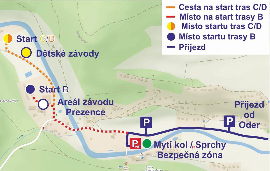 PŘÍJEZD PARKOVÁNÍ Kolo pro život Informace před