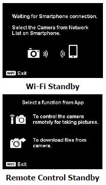 Připojení Wi-Fi mezi fotoaparátem a chytrým zařízením Chcete-li v chytrém zařízení provést funkci Vzdálená kontrola nebo Stáhnout data GPS, proveďte připojení Wi-Fi mezi fotoaparátem a inteligentním