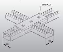 100 wpr8345 CH-SPC-2 křížová spojka pro profilové lišty C šířky 40 mm 9 x Ø