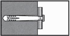 že hmoždinka prochází skrz připevňovaný předmět v děrovaných a dutých cihlách volíme délku hmoždinky tak, aby rozpěrná zóna hmoždinky