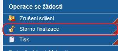 Následnou finalizací opět příjemce ŽoP uzamkne a dojde k automatickému importu zpět do informačního systému ŘO.