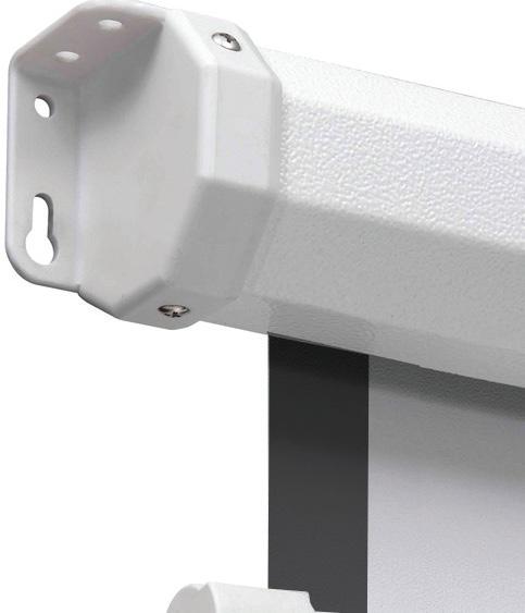 PROMÍTACÍ PLÁTNA BASIC 3 ROLLO BASIC MANUÁLNÍ ROLOVACÍ PLÁTNO PRO MONTÁŽ NA STĚNU NEBO STROP Boční víko tubusu slouží zároveň jako uchycení ke stěně / stropu Boční ohraničení projekční plochy černými