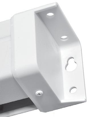 PROMÍTACÍ PLÁTNA BASIC 4 ROLLO BASIC Plus MANUÁLNÍ ROLOVACÍ PLÁTNO S BRZDOU PRO MONTÁŽ NA STĚNU NEBO STROP Boční víko tubusu slouží zároveň jako uchycení ke stěně / stropu Boční ohraničení projekční