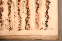 (s) 1. Papír silně poškozen korozí železitoduběnkového inkoustu (16.stol. Rakovnický kancionál) 2.