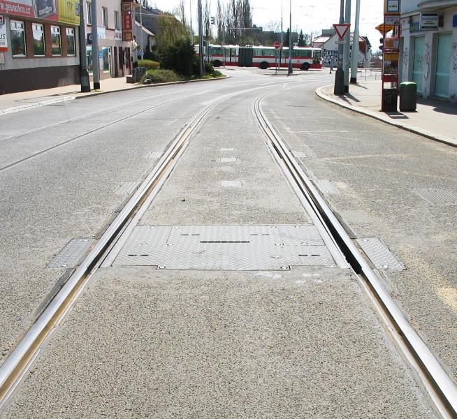 kolejová rozvětvení výhybka Rozřazovací výměna rozřazení tramvajových vlaků v předstihu před