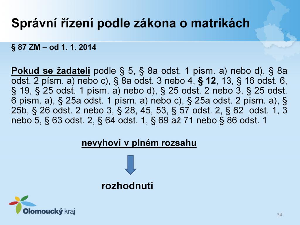 Pokud se žadateli podle 5, 8a odst. 1 písm. a) nebo d), 8a odst. 2 písm. a) nebo c), 8a odst. 3 nebo 4, 12, 13, 16 odst. 6, 19, 25 odst. 1 písm. a) nebo d), 25 odst. 2 nebo 3, 25 odst. 6 písm.