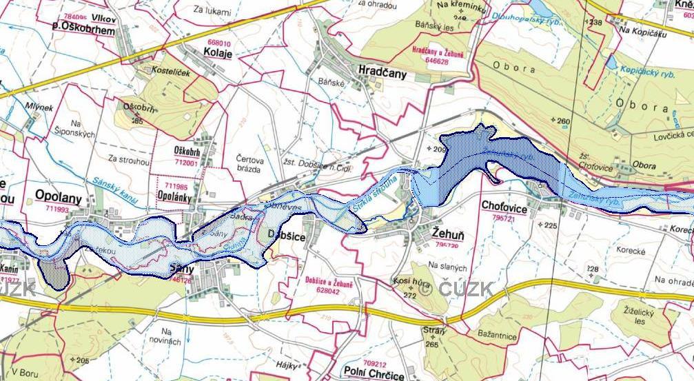 Záplavová území Záplavové území Cidliny ID záplavového území (ZÚ): CZ020_919 Počátek úseku ZÚ na VT: 0 Konec úseku ZÚ na VT: 17,655 Vodoprávní úřad, který