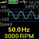 Spektrum 200Hz Další obrazovka zobrazuje spektrum s rozsahem 200 Hz.