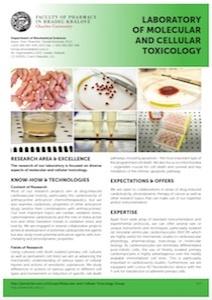 Výzkum této laboratoře je zaměřen na různé aspekty molekulární a buněčné toxikologie. Většina výzkumných projektů je zaměřena na kardiotoxicitu léčiv, zejména ze skupiny antracyklinových cytostatik.