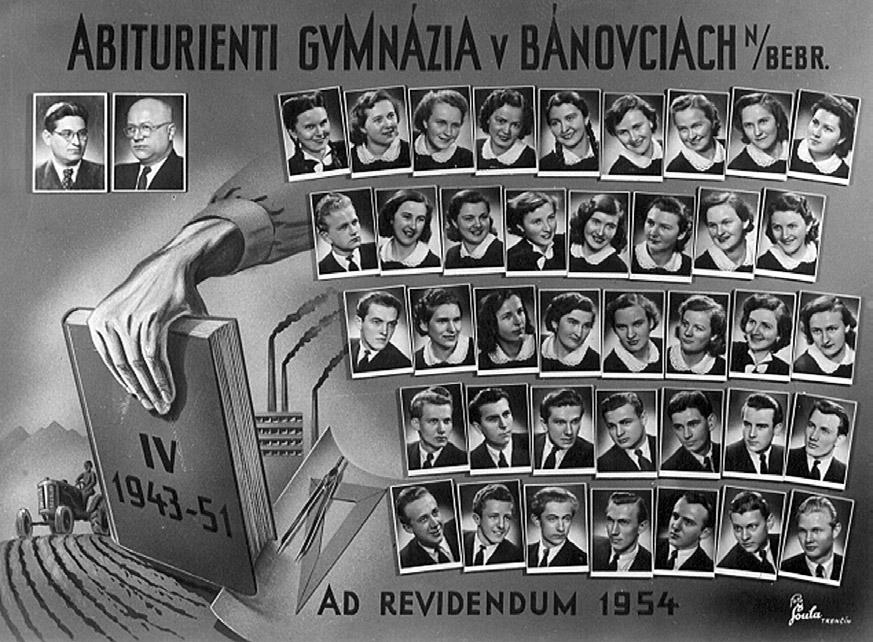 Absolventi gymnaziálnych tried v šk. r.1951-1953 Šk.rok: 1951 Trieda: 4.A-4.