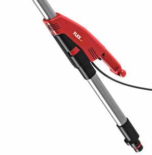www.flex-tools.cz Odsávací kryt s kartáčovým lemem Pružně uložený kartáčový okraj brusné hlavy zabraňuje poškrábání povrchu a zajišťuje optimální odsávání prachu.