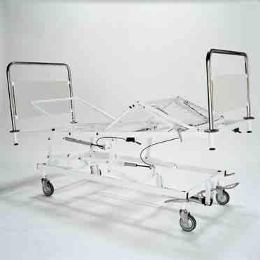 Polohování u hlavy a nohou pomocí dvou nezávislých klik. Polohování u nohou pomocí mechanických zarážek. Adjustable back-rest and leg section by means of two electric motors 24V D.C.