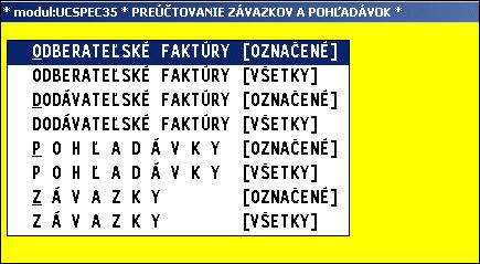 Zadávané parametre na vstupe: Spracovať obdobie OD-DO - zadáte príslušné obdobie Dátum... dátum ku ktorému vykonávame prepočet (31.12.RRRR).