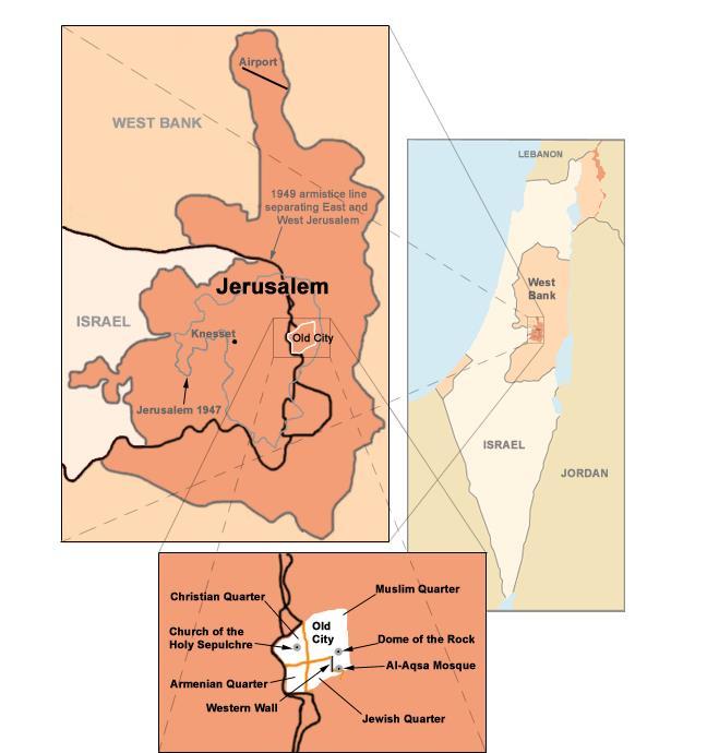 6) Jeruzalém po roce 1948 Zdroj:
