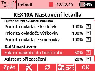 Letadlo: Letový režim Trénink byl přepracován tak, že je nyní letová stabilizace aplikována během letu (podobně jako v režimu Normal), avšak letadlu není dovoleno překročit maximální zadané úhly pro