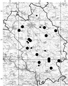 Acta rerum naturalium 2: 53 84, 2005 ISSN 1801-5972 Mapa 1: Rozšíření Triturus alpestris
