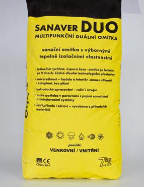 SANAVER DUO MULTIFUNKČNÍ DUÁLNÍ OMÍTKA Sanační suchá maltová směs s termoizolačním účinkem.