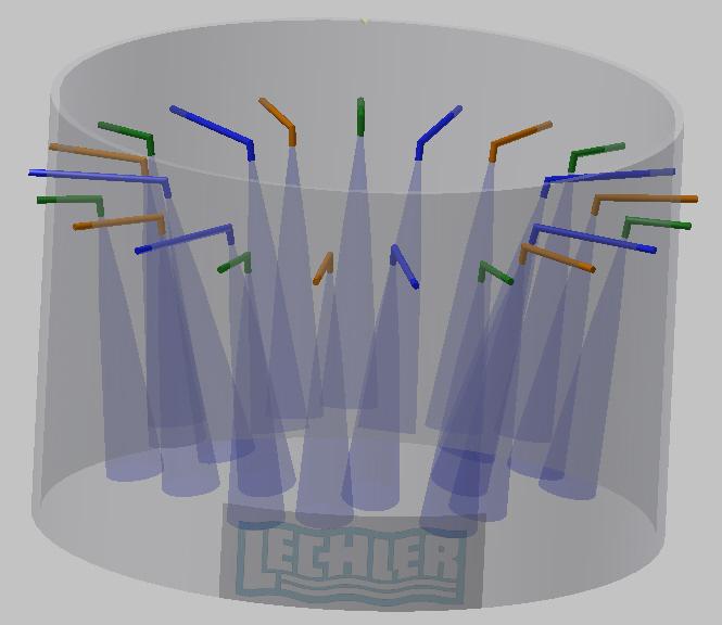Počet lanzen CFD SIMULACE TRYSEK V KONDICIONÉRU Design č. 1: Design č.