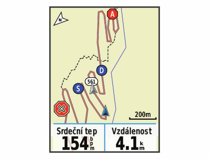 Aplikace Garmin Connect Mobile za vás nezajišťuje kontakt se službami první pomoci. Klepnutím na ikonu na mapě si můžete zobrazit polohu a směr konkrétních jezdců v rámci relace GroupTrack.