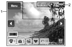 4 Prohlížení snímků a videoklipů V režimu Playback (Přehrávání) lze prohlížet fotografie i videoklipy a manipulovat s nimi níže uvedeným postupem.