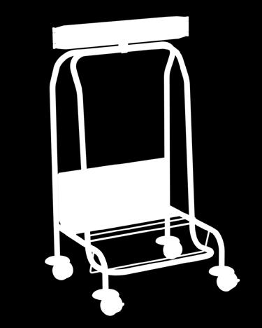 bílá, šedá, béžová, oranžová 6x otočné kolo d=50 mm s brzdou konstrukce vozíku: ocel; povrchová úprava: chrom nožní ovládání 1x držák vaku objem 80l; nosnost držáku: 30 kg