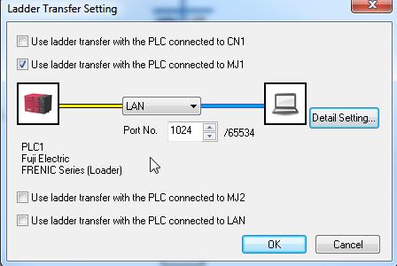 přímo s PC LAN kabelem Alternativy místní síť LAN, WLAN, vzdáleně (VPN) Nastavení: V-SFT SYSTEM SETTING HARDWARE SETTING: U portu MJ1 zvolíme