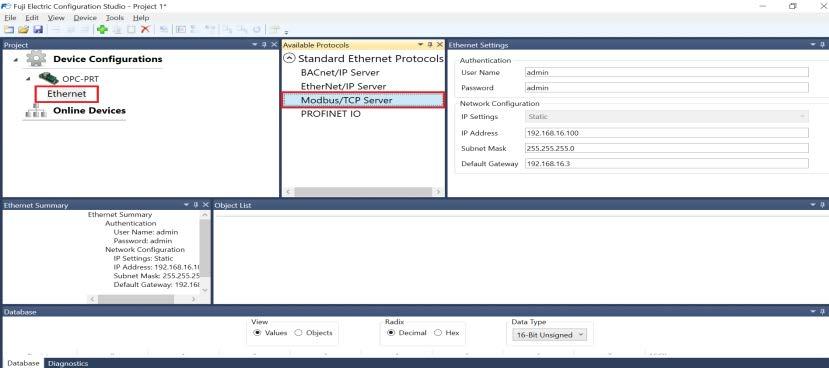 kartou a HMI spojíme LAN kabelem Nastavení OPC-PRT: Propojíme OPC-PRT a PC LAN kabelem, zapneme Configuration studio Zvolíme online kartu, poté