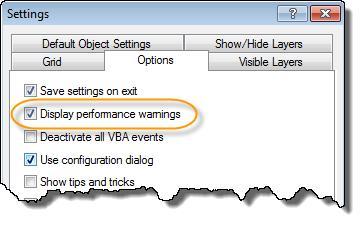 Options > Display performance warnings".