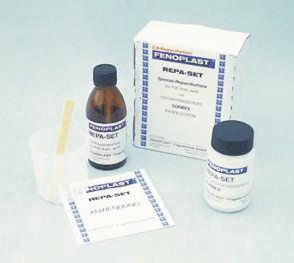 - 3 - FENOPLAST REPA-SET 2složková hmota k opravám (kapalina + prášek) k povrchovým opravám bílých profilù z tvrdého PVC. Hmota k opravám je "plasto-elastická" a stabilizovaná ultrafialovým záøením.