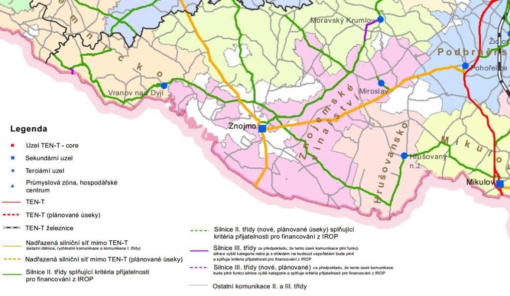 Dle informací, které uvádí Obrázek 5, je patrné, že z celkové délky 381 km silnic II. třídy v okrese Znojmo je celkem 175 km označeno jako nevyhovující či dokonce havarijní, což je cca 46 %.