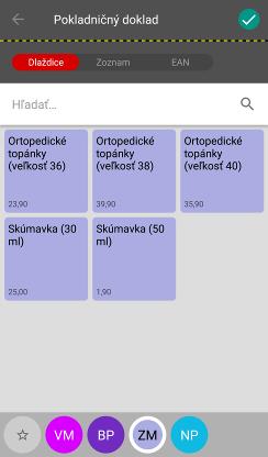 Strana 35 / 107 Obrázok 22: Aktívny filter kategórie Po opätovnom stlačení zvolenej kategórie sa filter deaktivuje a zobrazia sa všetky položky.