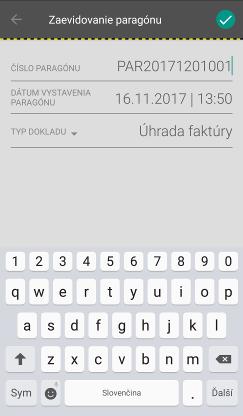 Postup vytvorenia dodatočnej evidencie vydaných paragónov je následne už identický ako tvorba dokladov popísaných v kapitolách 3.9.1 Pokladničný doklad, 3.9.2 Vrátenie tovaru, 3.9.6 Úhrada faktúry, 3.