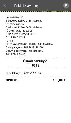 Strana 60 / 107 Obrázok 43: Paragón Úhrada faktúry 3.9.9 Platba cudzou menou Podnikateľ má možnosť prijať od zákazníka cudziu menu a jej množstvo vykázať na pokladničnom doklade.