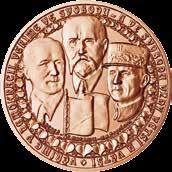 rytinami T.G. Masaryka, E. Beneše a M. R. Štefánika.