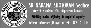 58 Úspěch na Akademickém mistrovství České republiky míří do zahraničí Trenér SK NAKAMA SHOTOKAN a reprezentant ČR je zároveň i studentem vysoké školy.