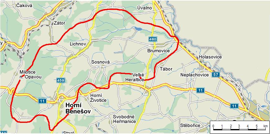 Obr. 1: Vymezení povodí řeky Čížiny