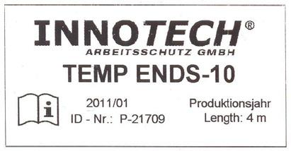 7 NORMY INNOTECH TEMP byl testován a certifikován podle EN 795:2012 třída B a EN 795:2012 třída C. TYPOVOU ZKOUŠKU PROVEDLO NOTIFIKOVANÉ MÍSTO: DEKRA EXAM GmbH, Dinnendahlstr.