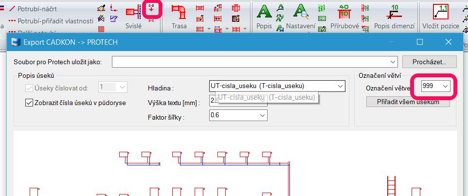 Optimalizace výpočtu a návrhu dimenzí připojovacích potrubí.