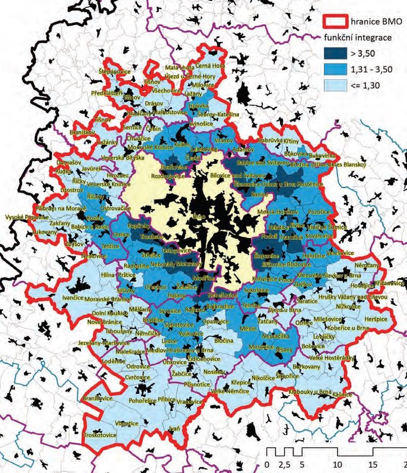 Prostorové Vymezení Integrované strategie rozvoje Brněnské metropolitní oblasti 5 ORP (Kuřim, Šlapanice, Rosice,