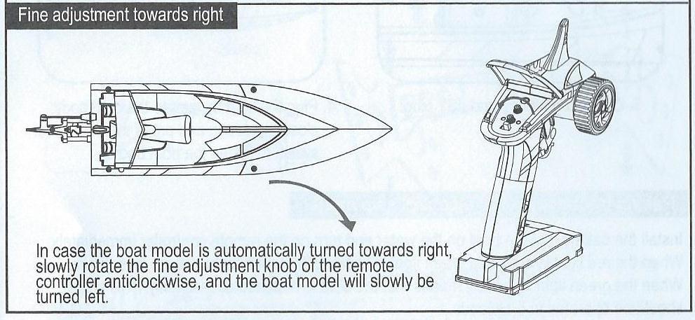 Turnover of boat model- převrácení rc-modelu Backward- vzad Forward- vpřed In case the boat model is turned over in the water, push the trigger forward and backward to make the ship model sail