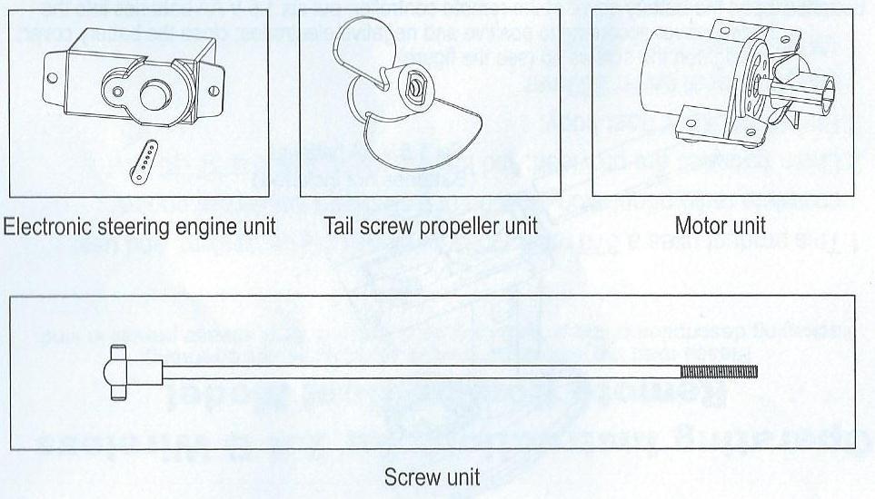 Seznam dílů rc-modelu Electonic steering engine unit- řídící