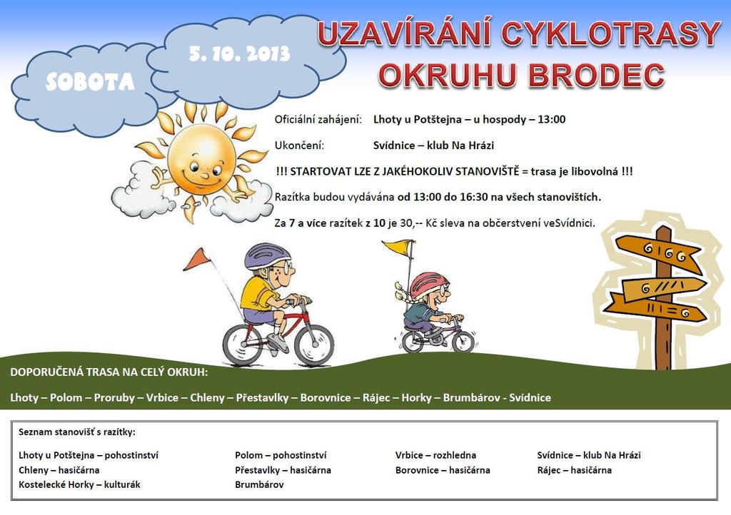 Uzavírání cyklotrasy zahájil ve třináct hodin v hospodě ve Lhotách u Potštejna předseda DSO Mikroregionu