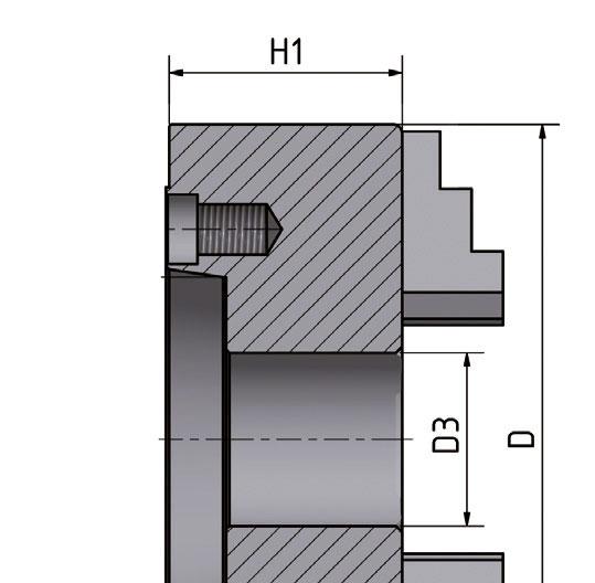 čelisti 3-čelisťové sklíčidlo s centrickým upínáním sklíčidlo Camlock Obj. číslo D D1 D2 D3 d H H1 h Max.