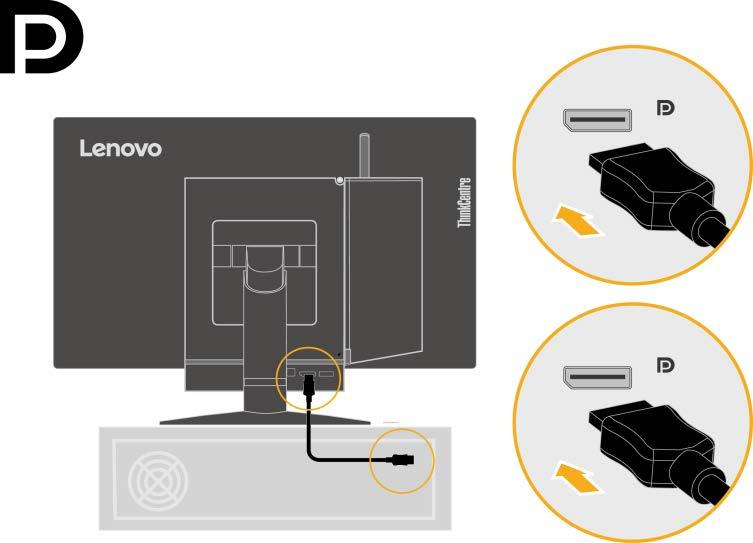 Pokyny pro zapojení kabelů: Pokud je v monitoru nainstalován přístroj Tiny, připojte kabel síťového napájecího adaptéru a napájecí kabel dodané s monitorem.